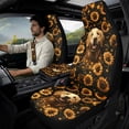 thumbnail image 2 of Xixirimido Automotive Seat Covers for Cars Trucks and SUVs Car Seat Covers for Front Seats with Car Seatbelt Covers & Armrest Box Cover, Set of 5, Golden Retriever Sunflower, 2 of 8