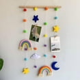thumbnail image 3 of PENGXIANG Clouds Macrame Woven Tapestry Wall Hanging Photo Prop Rainbow Pom-Pom Tapestry, 3 of 7