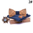 thumbnail image 2 of Man Bow Tie Set Wood Decorative Formal Neck Bowtie Pocket Square Party Cufflinks, 2 of 10