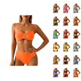 thumbnail image 1 of Bikinis for Women 2026 Fashionable Metal Buckle Adjustable Straps Top with High Waisted Bottom Two Piece Bathing Suits Woman, 1 of 4