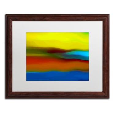 Trademark Fine Art "River Runs Through 1" Canvas Art by Amy Vangsgard White Matte, Wood Frame