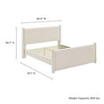 thumbnail image 4 of Platform Bed Frame, Full, Ivory White, Velvet, Hotel Bedroom, Modern Contemporary, HB38141, 4 of 9