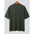 thumbnail image 3 of INCERUN Men's Lapel Knit Look Short Sleeve Henley POLOs Shirts Tops, 3 of 5