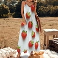 thumbnail image 3 of Lots of Little Strawberries Sleeveless Dress Loose Women's Dress Dresses Luxury Evening Dresses, 3 of 9