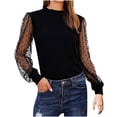 thumbnail image 1 of Moda mujer cuello redondo ahueca hacia fuera la camiseta de manga larga otoño blusa sólida Tops Fridja hkj834, 1 of 6
