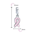 thumbnail image 3 of Bling Jewelry Womens Radiant Pink Ribbon Hope Dangle Charm Bead Sterling Silver for Bracelets, 3 of 4