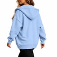 thumbnail image 7 of Women's Full Zip Hoodie, Oversized Long Sleeve Hooded Sweatshirt with Pockets, Casual Lightweight Zip Up Jacket, 7 of 7