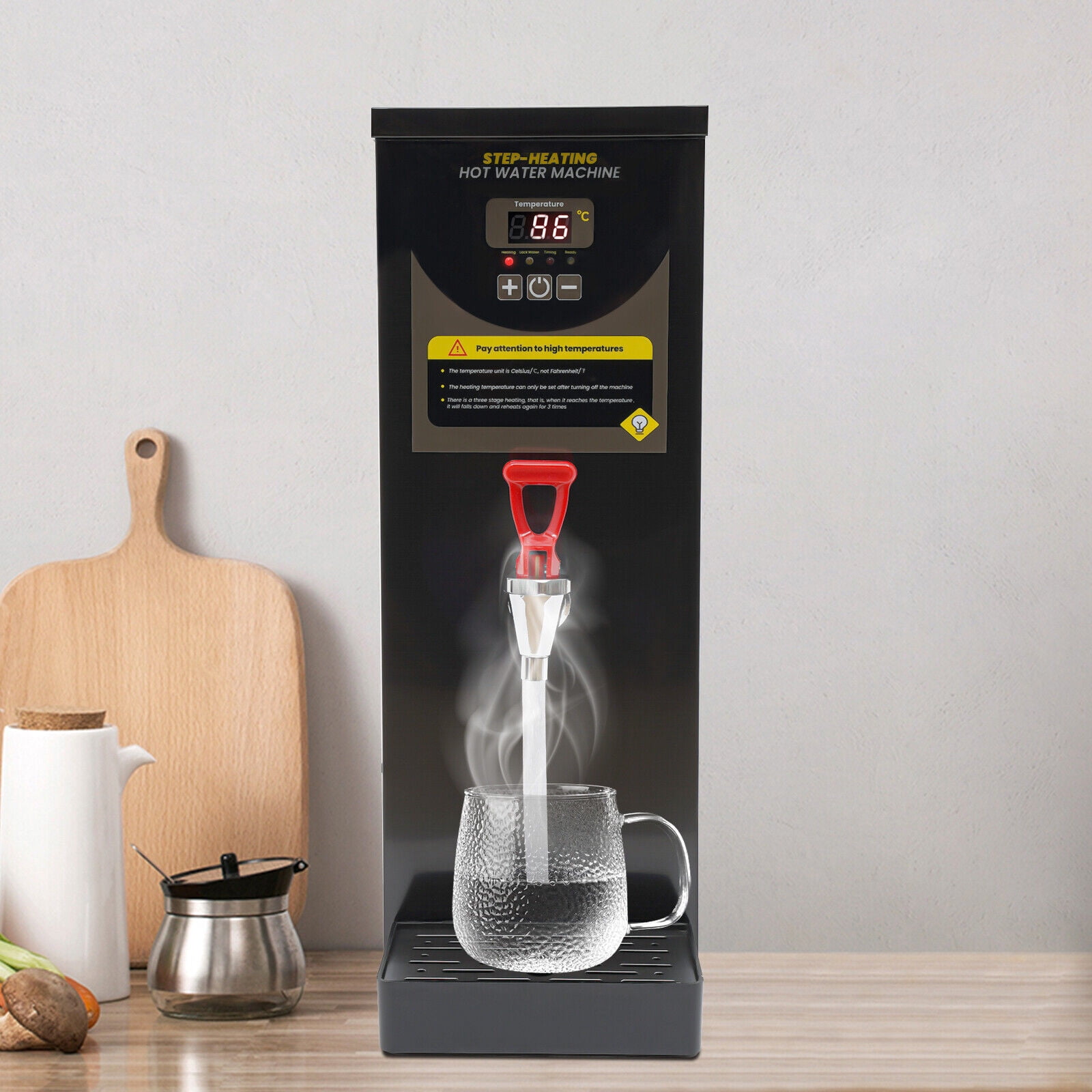 TFCFL 8L/2.11gal Electric Water Boiler 304 Stainless Steel Hot Water Dispenser Digital Display 2KW 110V