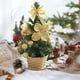thumbnail image 4 of Mini árbol de Navidad de escritorio con bolas y lazos galvanizados | Decoración navideña de PVC para el hogar y la oficina | Set de corona festiva de 20 x 10 cm, 4 of 5
