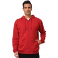 thumbnail image 1 of Sudadera con capucha para hombre, con cremallera completa, manga larga, ligera, sólida, deportiva, con capucha rojo M Unique Bargains Sudadera, 1 of 6