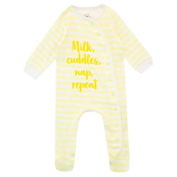 Harry Bear Baby Milk Cuddles Nap Repeat Long Sleeve Sleepsuit Sizes 3-12 Months