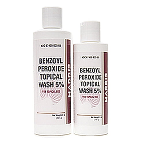 Benzoyl Peroxide Topical Wash 5 Bottle By Harris 8 Oz