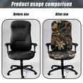 thumbnail image 4 of Xixirimido Retro Forest Camo Print Office Chair Covers, Stretch Computer Boss Chair Cover with Button High Back Chair Slipcover Anti-Dust Rotating Chair Cover for Home Office, Large, 4 of 6