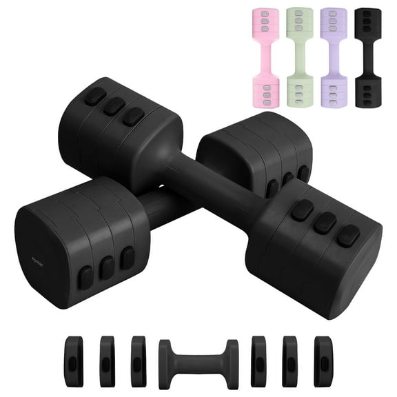 kisnbld Adjustable Dumbbell Set of 2, 4 in 1 Free Weights Dumbbells Set for Women with Fast Adjustment, Each 2lb 3lb 4lb 5lb Hand Weights Set for Home Gym & Outdoor Exercise Training