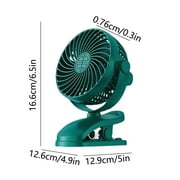 JeashCHAT Clip-on Fan , Small Desk Fan, Personal Cooling Fan with Sturdy Clamp, 3 Speeds 720 Degree Rotation USB Plug in Quiet Little Fan for Bedroom Office Dorm (Green)