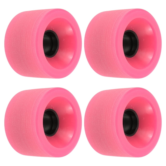 Uxcell Roues de Croisière Souples 65mm 78A Roues de Rue Roues de Planche à Roulettes PU Givré, Rose Lot de 4