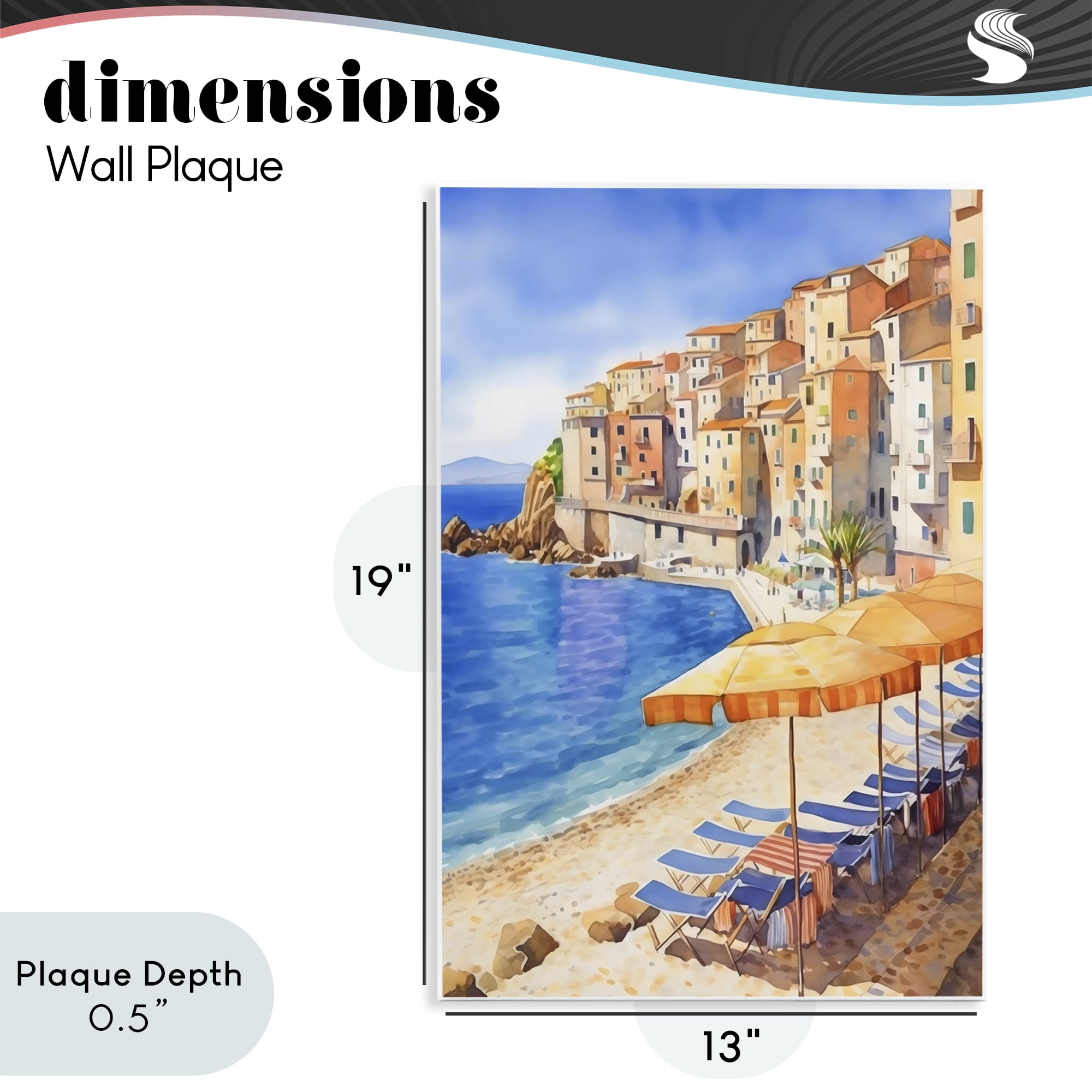Stupell Industries Beach Lounging on Mediterranean Shore Wall Plaque Art, design by Creative Studio