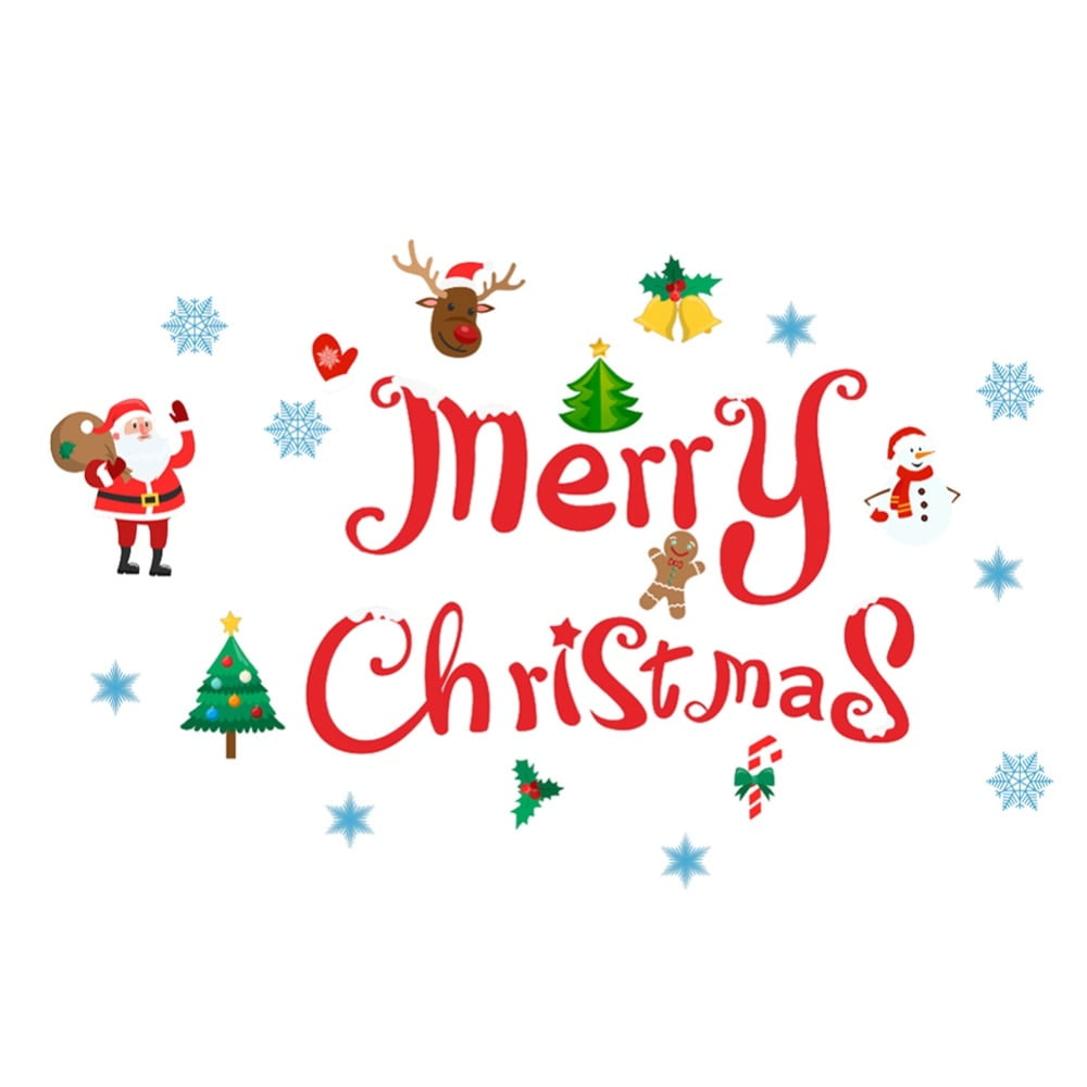Christmas Wall Stickers,Merry Christmas Wall Stickers Door Decals,Self