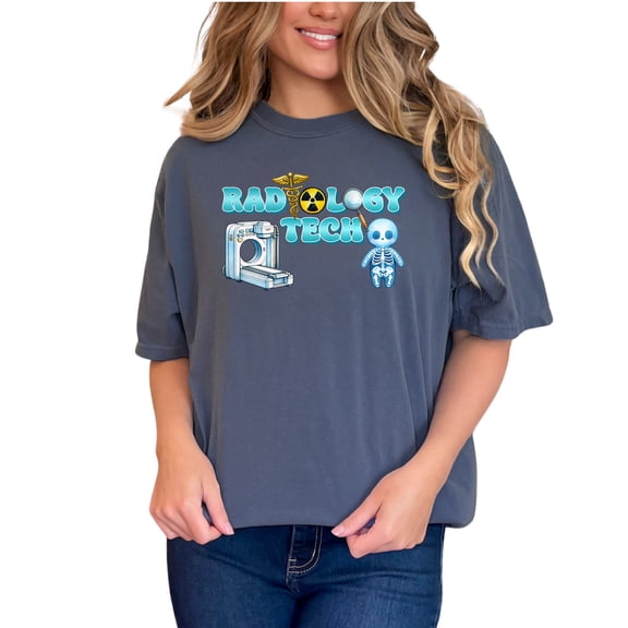 Radiology Tech Shirt, Gift for X-Ray Technician, Radiology Technologist Tee, Radiology Humor T-Shirt, Medical Professional Shirt, Denim Comfort Colors T-Shirt, Small