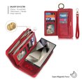 thumbnail image 5 of Allytech Wallet Case for Samsung Galaxy S24 Ultra, Zipper Pocket + Card Slots, [Full Body Protection] PU Leather Zipper Wallet Detachable Magnetic Phone Case with Wristband & Buckle - Red, 5 of 9