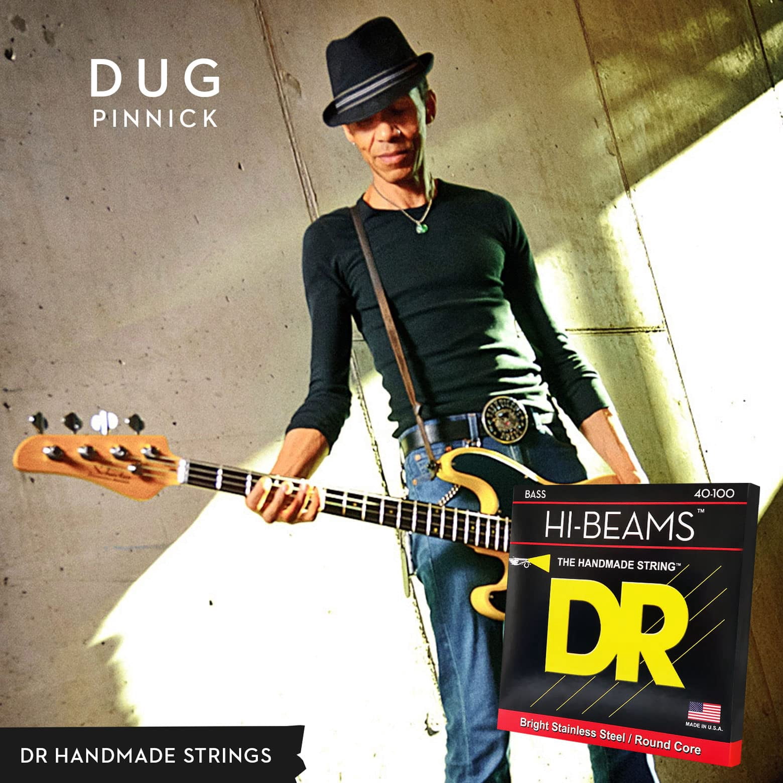 DR Strings Hi-Beams Stainless Steel 5-String Bass Strings X-Long Scale (45-65-85-105-125)