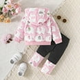 thumbnail image 3 of Utlike Girls Outfits Set Winter Baby Clothes Warm Animal Print Hooded Sweatshirt And Pants Toddler Outfit For Daily Play Party Travel Girl Athletic Sets Size 18 Months-24 Months, 3 of 6