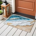 thumbnail image 5 of Coastal Beach 2'x3' Washable Rug, Nautical Ocean Blue Beige Seaside Non-Slip Soft Doormat Area Rugs for Entrance Bathroom Bedsides, Carpet for Kitchen Bedroom, Entryway Floor Mat, 5 of 9