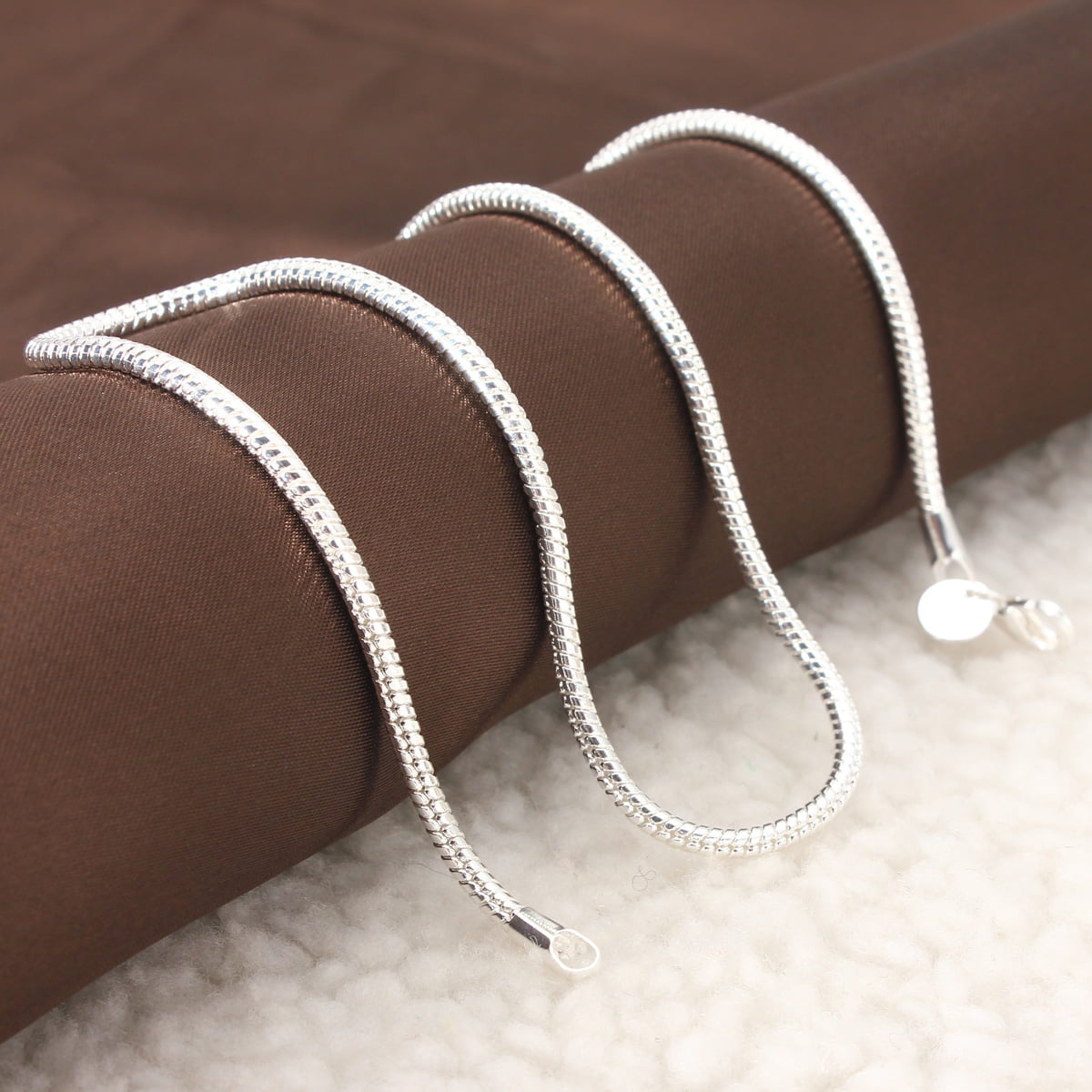 925 Sterling Silver Snake Chain Necklace 3MM 16'', Jewelry 18'', 20'',22'',24'' Stunning