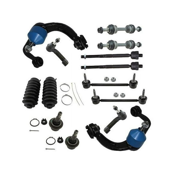 Front and Rear Control Arm Ball Joint Tie Rod and Sway Bar Link Kit - Compatible with 2007 - 2015 Ford Expedition 2008 2009 2010 2011 2012 2013 2014