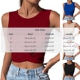 thumbnail image 3 of Karymi Blouses for Women Dressy Casual Crew Neck Sleeveless Twist Front Crop Tank Top, Solid Slim Fit Cropped Wrap Hem Vest, Stretchy Summer Casual Crop Blouse Summer Tops, 3 of 7