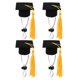 thumbnail image 1 of 4pcs Gorra de graduación Mini Doctorado Sombrero con borlas Mini Mascotas Muñeca Sombreros, 1 of 5