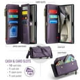 thumbnail image 2 of Compatible with Samsung Galaxy S25 Ultra Wallet Case, 10 Card Slots & 1 Zipper Coin Pocket & 1 Cash Slot & 1 Cash Pocket & Lanyard & Crossbody Strap & Kickstand & RFID Blocking Phone Case, Purple, 2 of 10