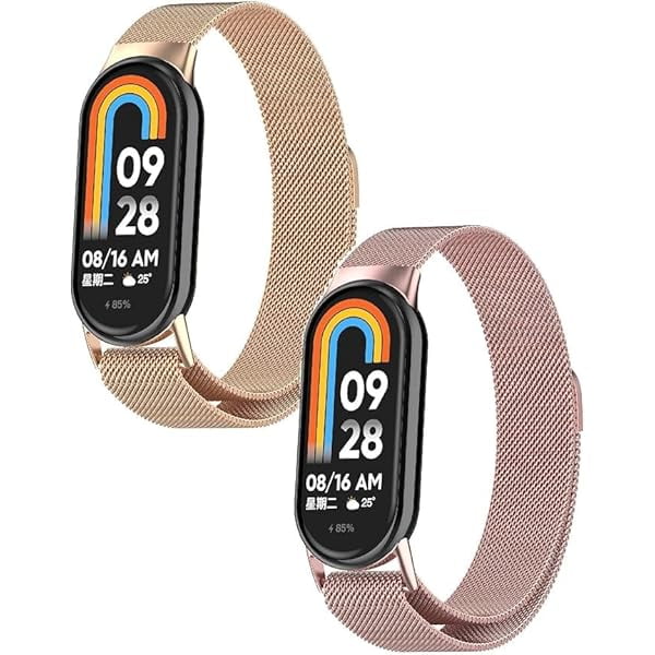 wonima11 2 Pack Wristbands Compatible with Xiaomi Smart Band 10 Wristband Mesh Stainless Steel Bracelet Metal Watch Band Business Replacement Band for Xiaomi Smart Band 10 Smartwatch