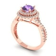 thumbnail image 2 of Solitaire with Accents Engagement Ring for Women - 1.3125ct Simulated Alexandrite in 14K Rose Gold Promise Ring, 2 of 6
