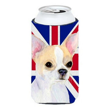 

Chihuahua With English Union Jack British Flag Tall Boy bottle sleeve Hugger - 22 To 24 Oz.