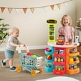 thumbnail image 2 of Costway 76 PCS Pretend Play Grocery Store Set with Shopping Cart Scale Scanner Light Sound Multicolor, 2 of 10
