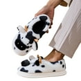 thumbnail image 4 of QQAMB Cartoon Cow Cotton Slippers,Cute Cozy Fuzzy Animal Slippers For Women Men,Winter Warm Plush Comfy Indoor Outdoor Slippers, 4 of 5