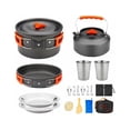 thumbnail image 1 of Camping Cookware Kit Outdoor Cooking Set, 17Pcs Lightweight Pots, Pan, Kettle with Stainless Steel Cups, Plates, Forks for Camping, Backpacking, Hiking, Outdoor Cooking & Picnic, 1 of 8