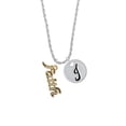 thumbnail image 2 of Delight Jewelry Goldtone Crystal Script ''Faith'' Silvertone Script Initial Disc - J - Charm Necklace, 20"+3", 2 of 4