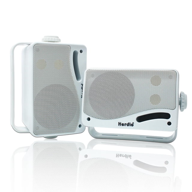 Par de altavoces Bluetooth para exteriores Herdio 3.5 200 W, 3 vías, color blanco