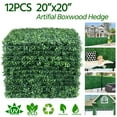 thumbnail image 6 of 20" x 20" Artificial Boxwood Hedge Panel 12PCS for Outdoor Garden Backyard, Green, 6 of 7