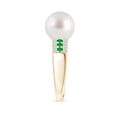 thumbnail image 3 of Angara South Sea Cultured Pearl Ring with Emeralds in 14K Yellow Gold for Women | June Birthstone Jewelry for Her, 3 of 8