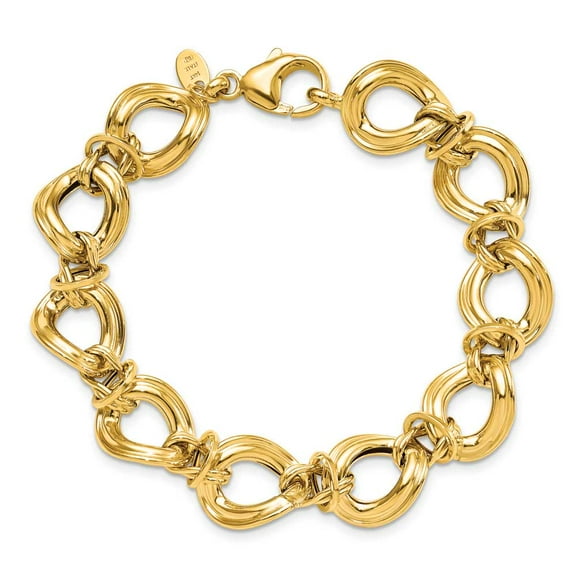 Primal Gold 14 Karat Yellow Gold Polished Fancy Link Bracelet