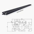 thumbnail image 2 of KFFKFF Set of 5, 47.2 in (1200mm) 2040 T Slot Aluminum Extrusion Profile, European Standard Anodized Linear Rail, Durable Extruded Aluminum Rail for 3D Printer, CNC Machine DIY, Laser Engraving, 2 of 9
