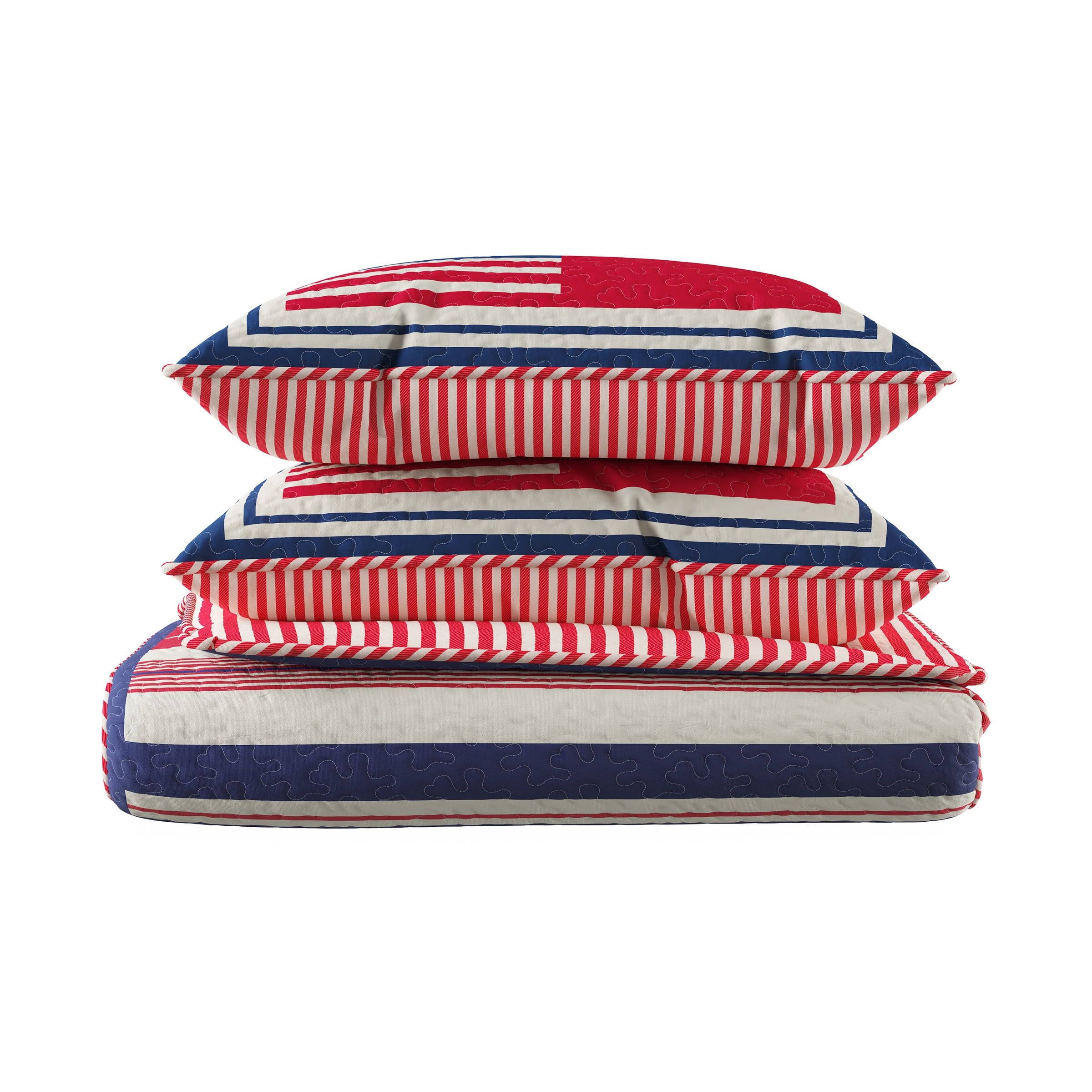 Somerset Home 3-piece Patriotic Americana Flag Print Quilt Set (King)