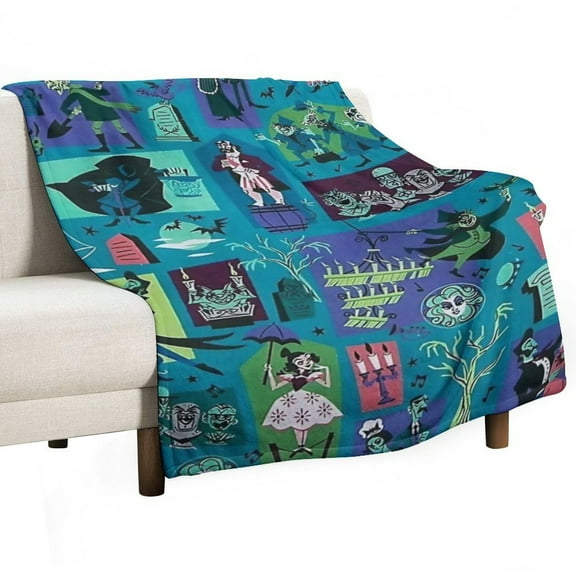 Haunted Mansion Soft Print Blanket Throw Blankets Warm Cozy Lightweight Couch Blanket Stuff Gifts for Women Mom Teens