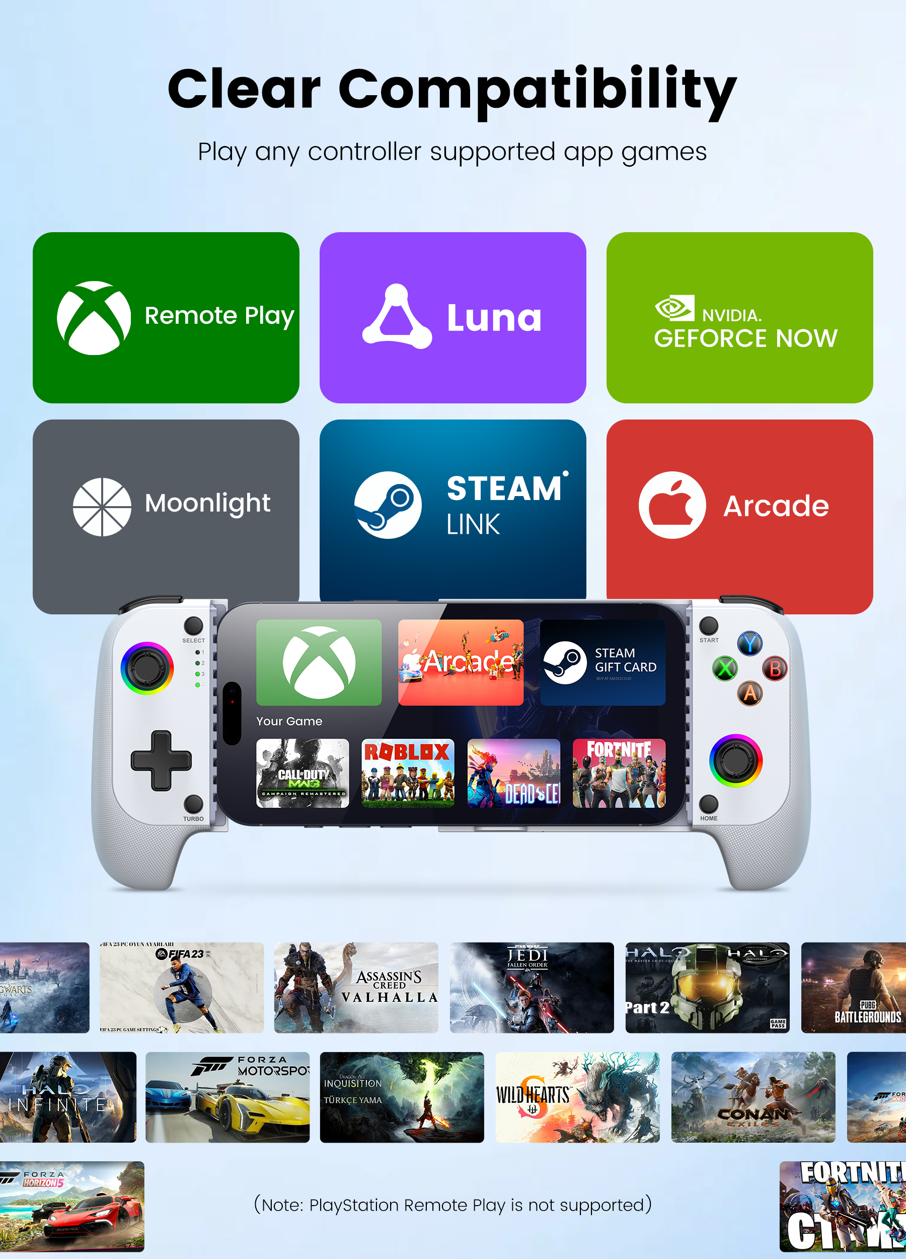 Esywen Mobile Gaming Controller Wireless White photo 3