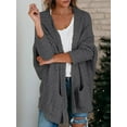 thumbnail image 5 of Sherrylily Women Chunky Popcorn Cardigan Open Front Boyfriend Batwing Fuzzy Knit Coat, 5 of 7
