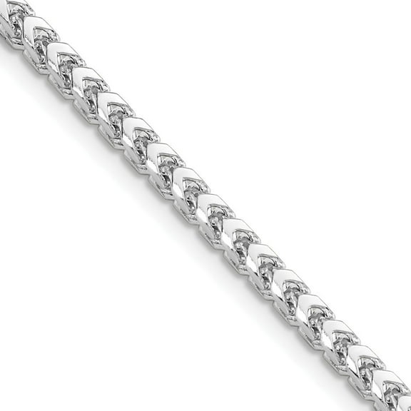 Auriga Fine Jewelry 14K White Gold 3mm Franco Chain Necklace 18inch for Women