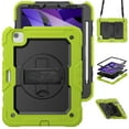 thumbnail image 1 of Case for iPad Air 5th Generation / iPad Air 4th Generation 10.9 inch with Screen Protector, 360 Degree Rotating Kickstand Hand Strap Shockproof Cover with Shoulder Strap, Lime, 1 of 7